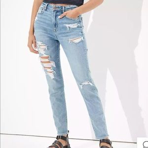 AE Stretch Ripped Mom Jean